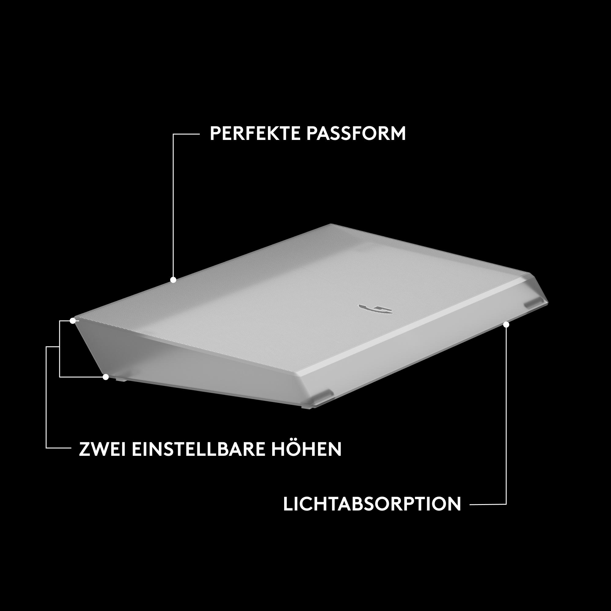 Ein weißes Objekt mit Rillen auf der Oberfläche, perfekt passend und lichtabsorbierend.