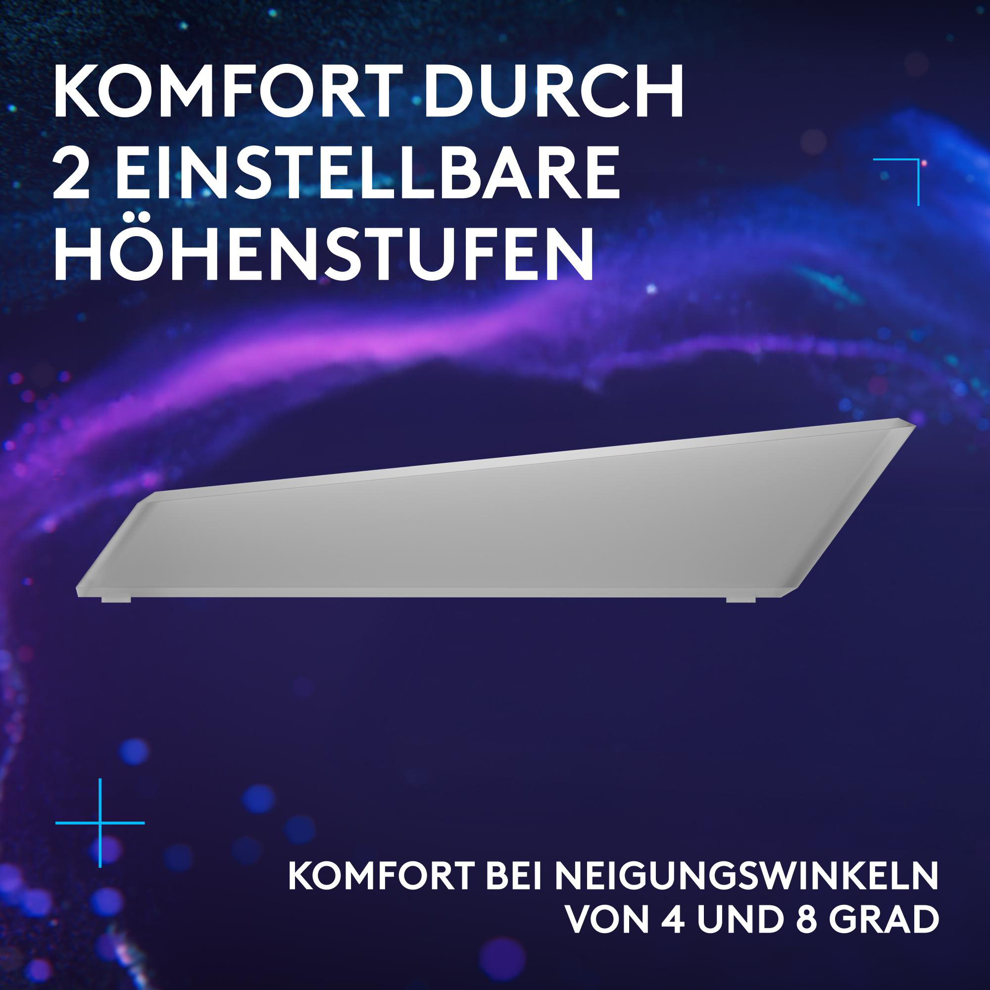 Graues Objekt mit Text über Komfort auf 2 Höhenstufen.
