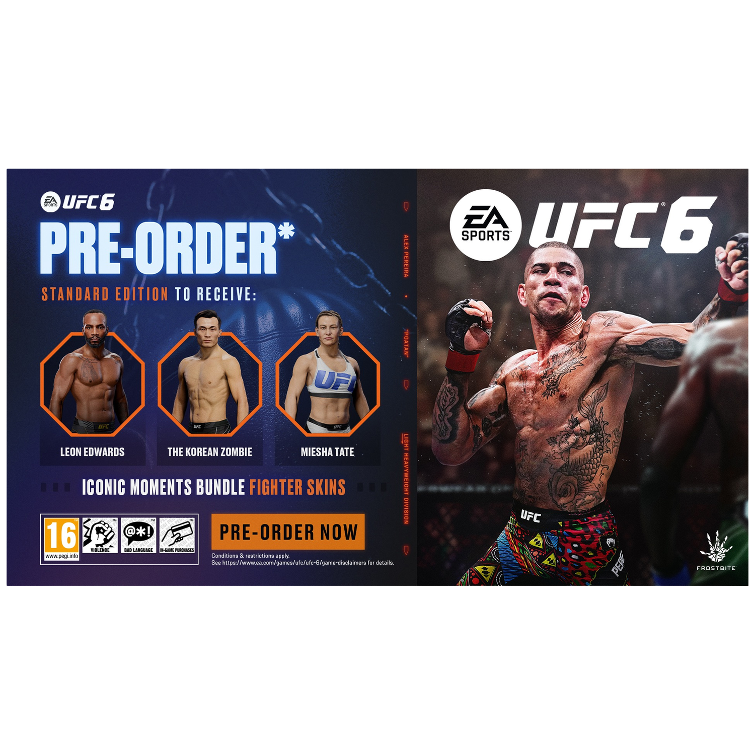 UFC 6 pre-order: Leon Edwards, The Korean Zombie, Miesha Tate & Alex Pereira.