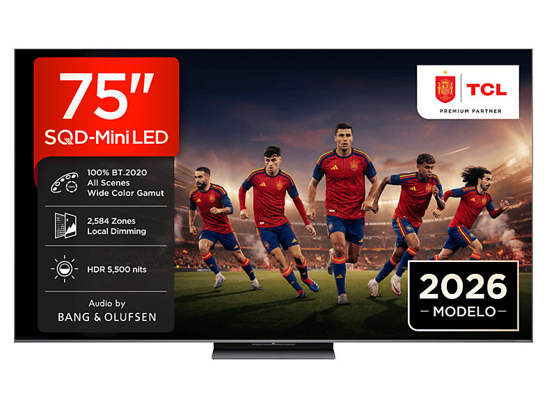 TV QD-Mini LED 75" - TCL 75C8L, UHD 4K, MT9655, Smart TV, DVB-T2, Negro