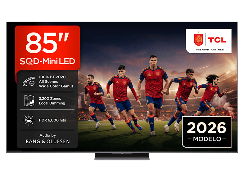 TV QD-Mini LED 85" - TCL 85C8L, UHD 4K, MT9655, Smart TV, DVB-T2, Negro