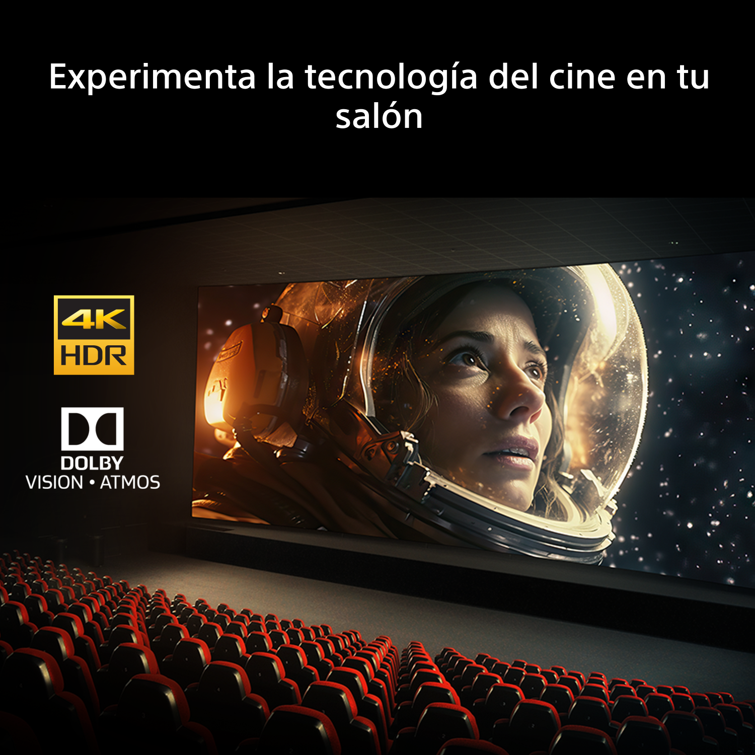 Experimenta la tecnología del cine en tu salón con 4K HDR y Dolby Vision Atmos.