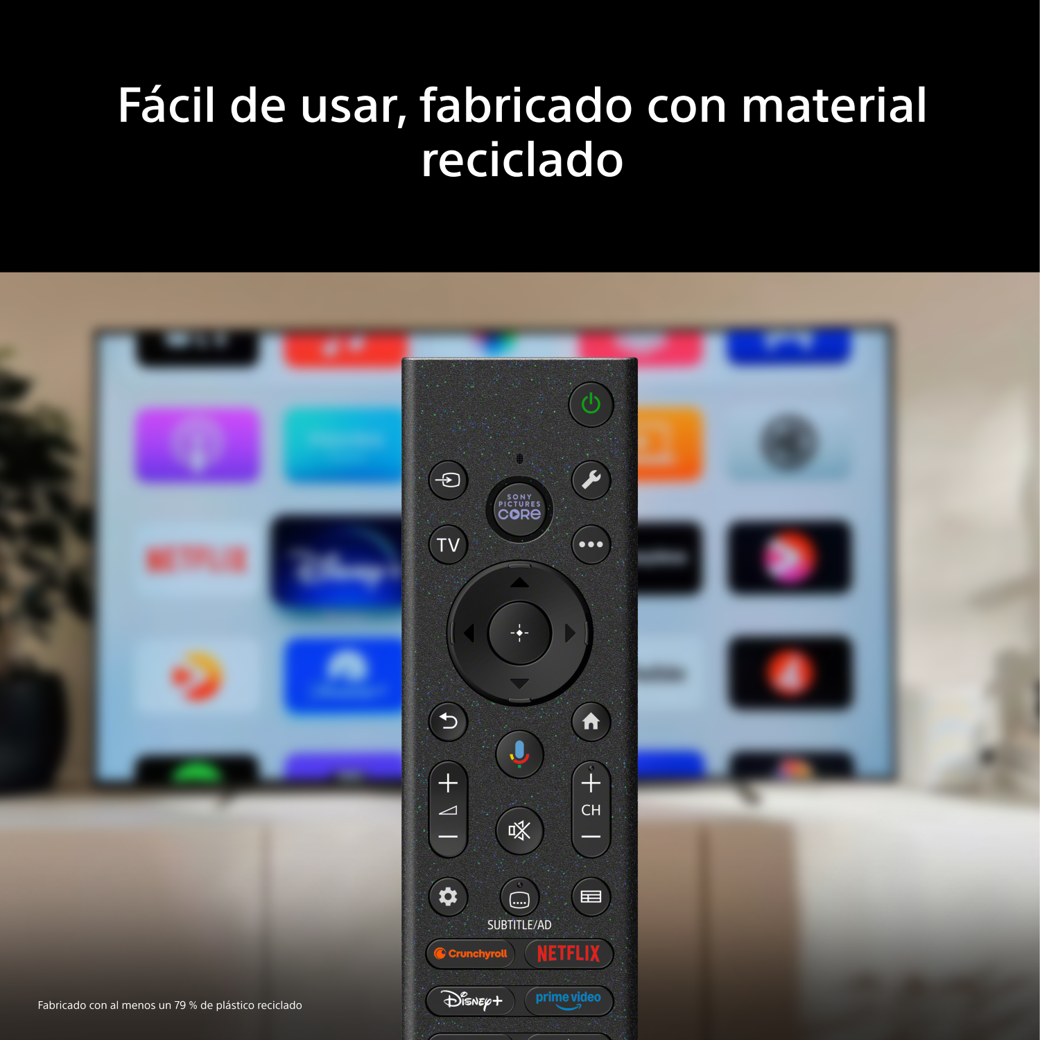 Mand fácil de usar, fabricado con al menos un 79% de plástico reciclado.