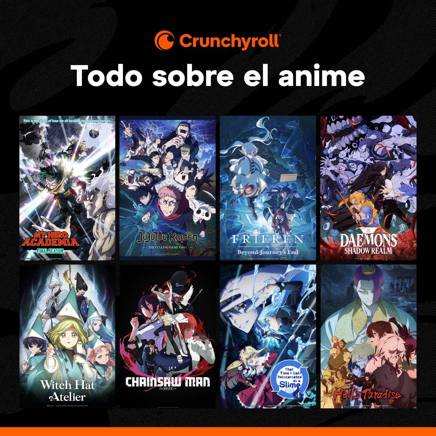 Imagen de la plataforma de Streaming Crunchyroll. Todo sobre el anime.