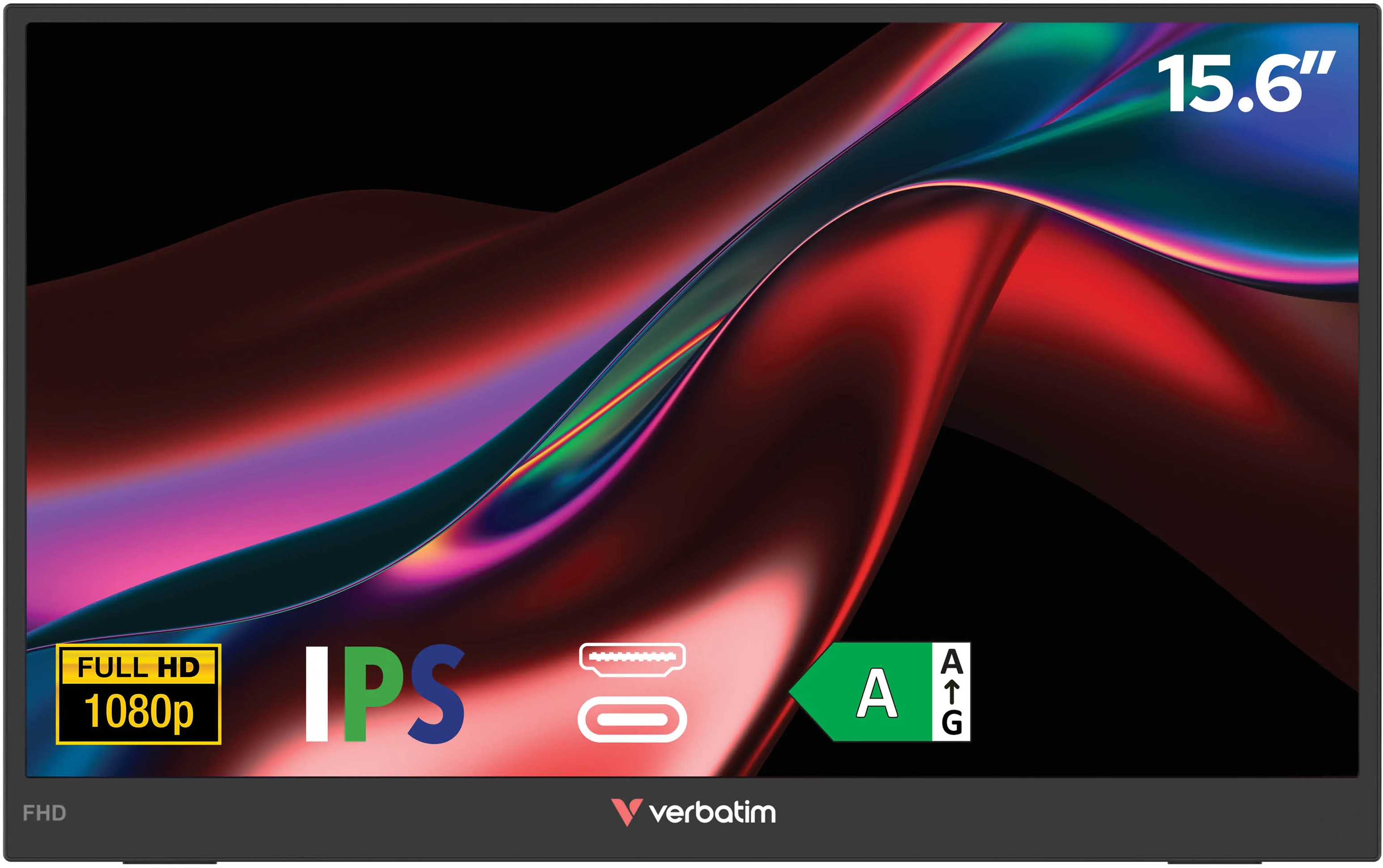 Un monitor IPS Full HD da 15,6 pollici con classe di efficienza energetica A.