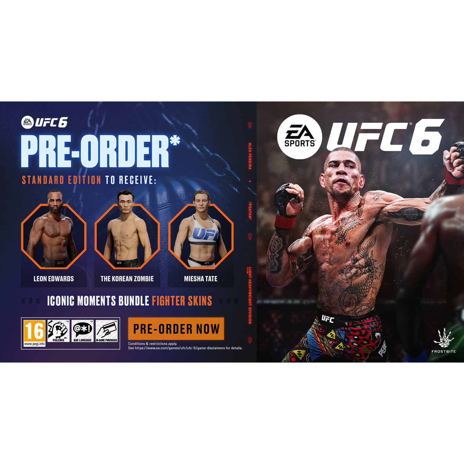 UFC 6 pre-order: Leon Edwards, Korean Zombie, Miesha Tate skins & Alex Pereira.
