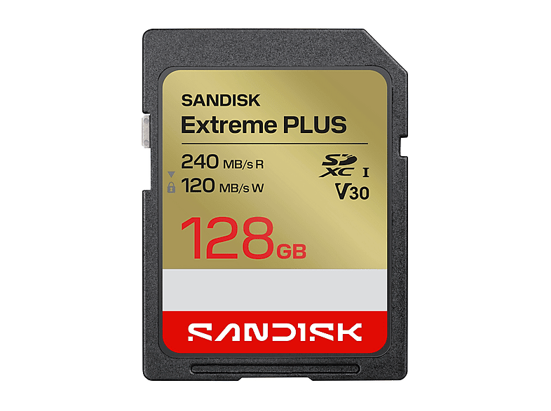 SCHEDA DI MEMORIA SANDISK Extreme Plus 128GB Scheda SDXC, Classe 10, U3, V30