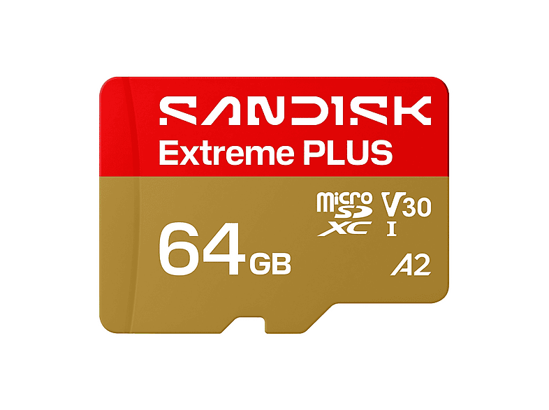 SCHEDA DI MEMORIA SANDISK Extreme Plus 64GB Scheda microSDXC + adattatore SD, Classe 10, U3, V30
