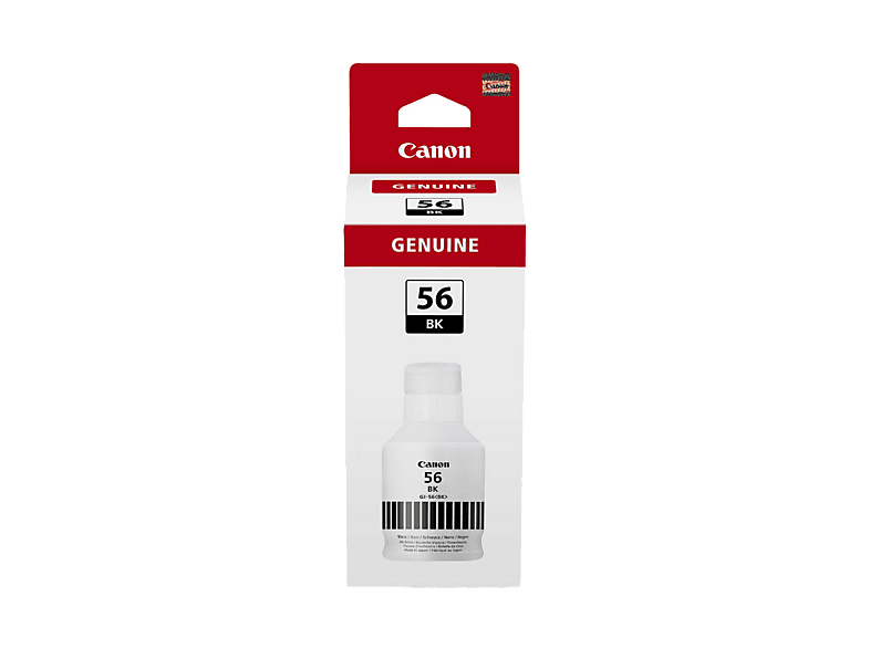 Botella de tinta - Canon GI-56PGBK, 6000 páginas Impresión, Negro
