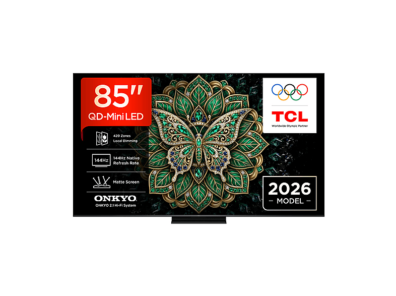 TCL 85C6K PRO TV MINI LED, SMART TV, 85 '', QD-Mini Processore AiPQ A73, Black, Classe D
