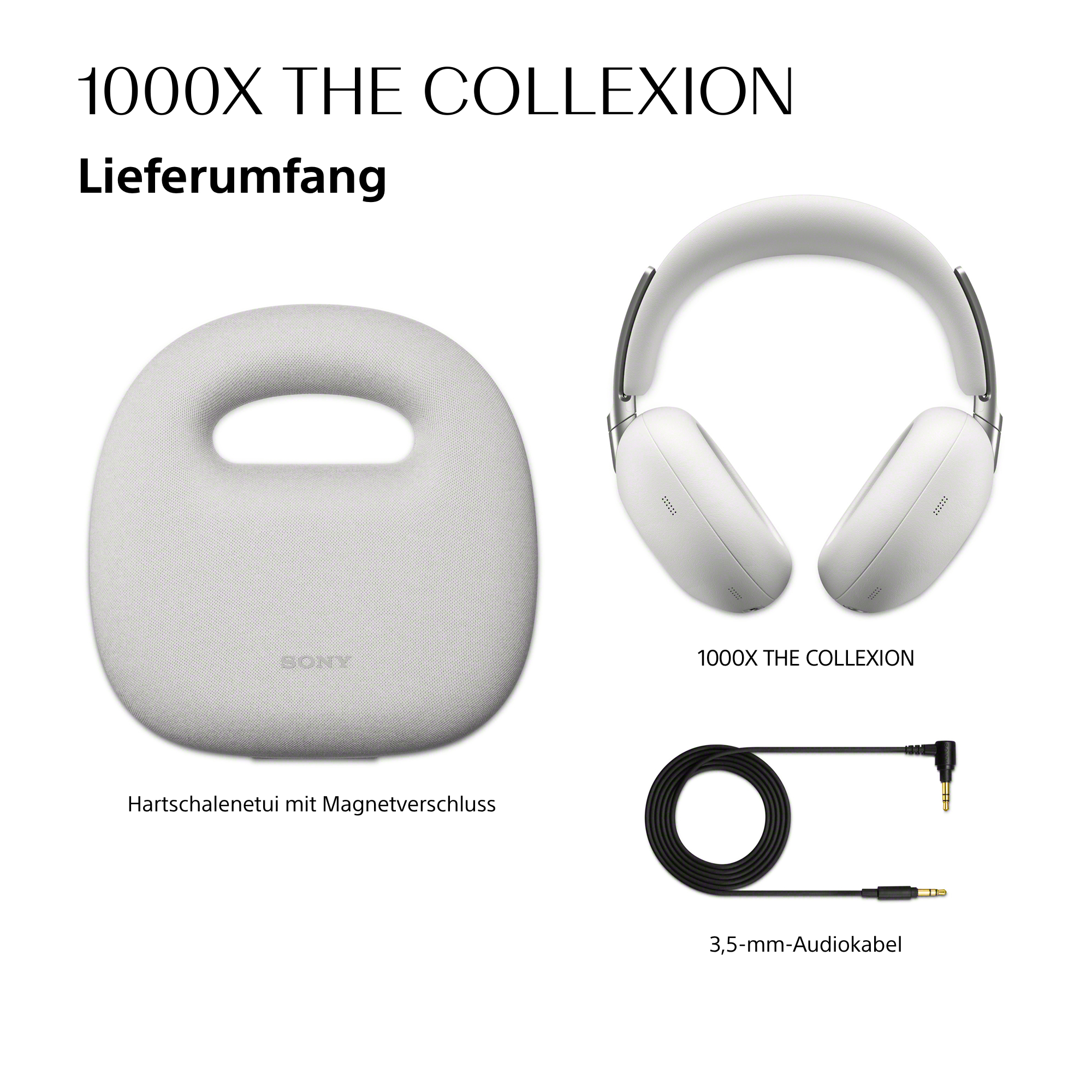 Lieferumfang: Kopfhörer, Hartschalenetui, Audiokabel.