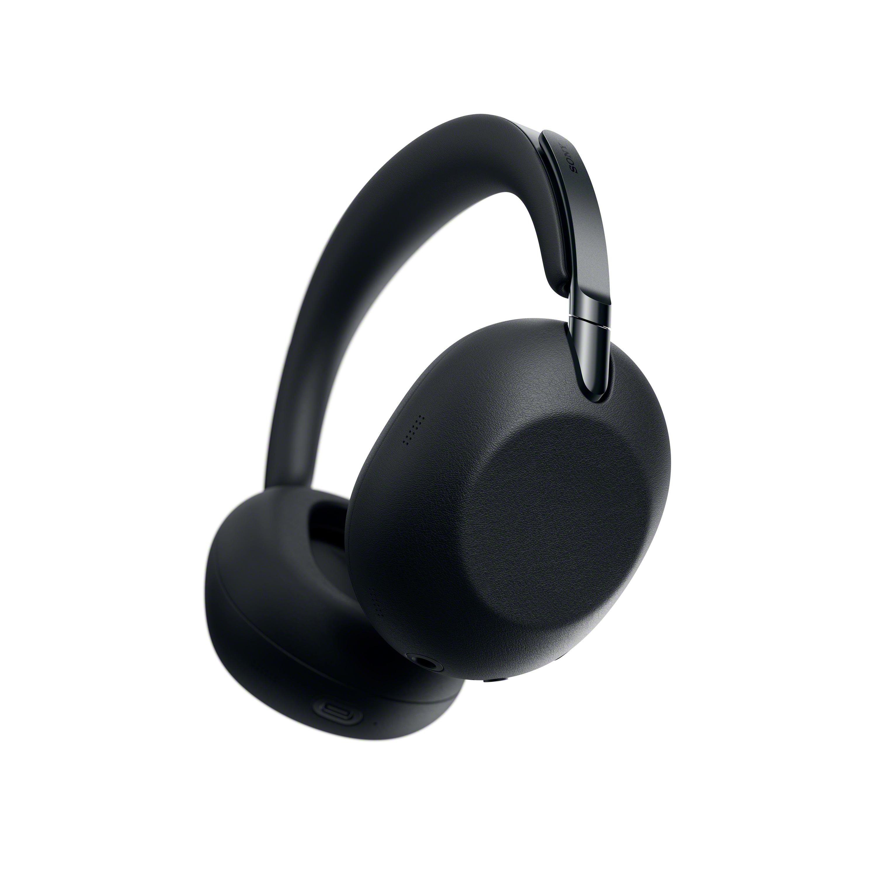 Schwarze Over-Ear-Kopfhörer mit gepolsterten Ohrmuscheln und verstellbarem Kopfbügel.