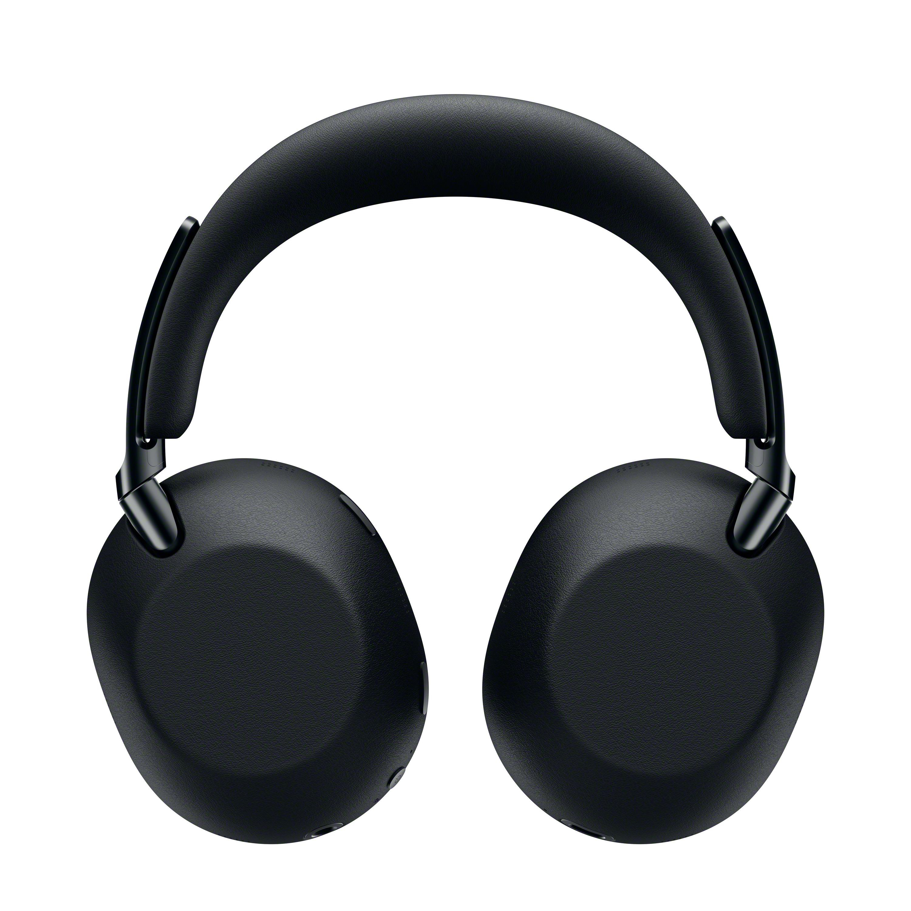 Schwarze Over-Ear-Kopfhörer mit gepolstertem Bügel und Ohrmuscheln.
