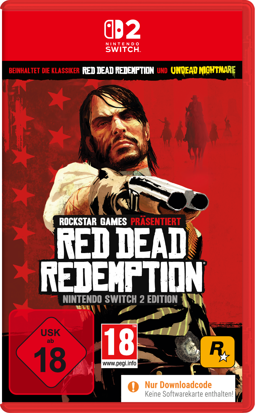 Nintendo Switch Hülle für Red Dead Redemption mit John Marston und Revolvern.