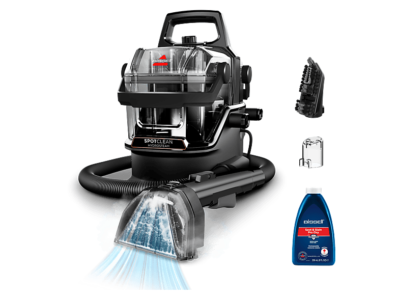 Aspirador de mano - Bissell SpotClean HydroSteam Select, 1000W, Con Cable, 1.8 litros, Para Alfombras, tapicería, escaleras, coche y losas,