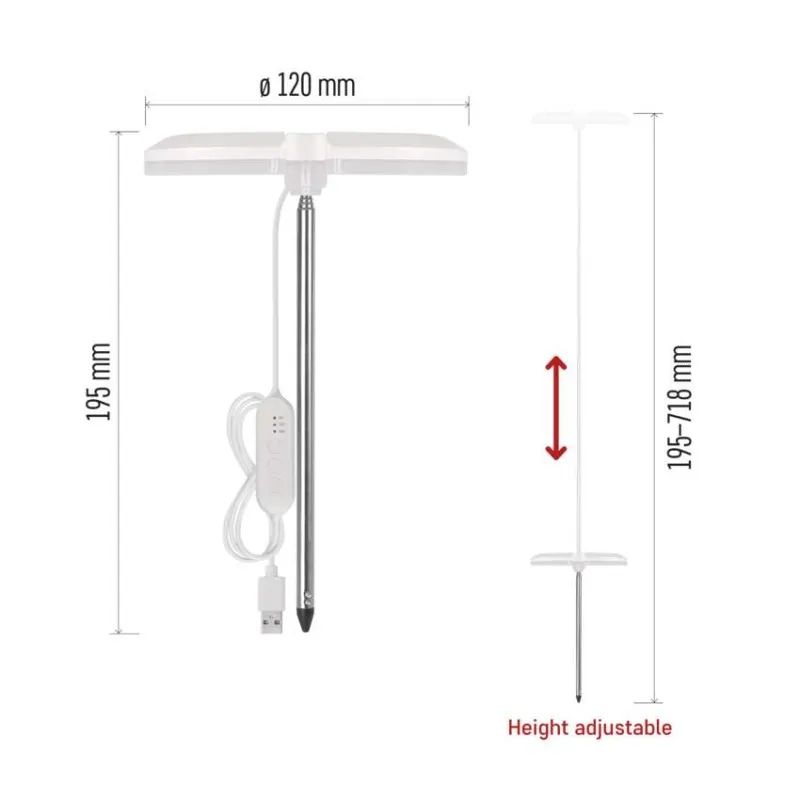 Fehér antenna tartó USB csatlakozóval, magasság 195-718 mm.