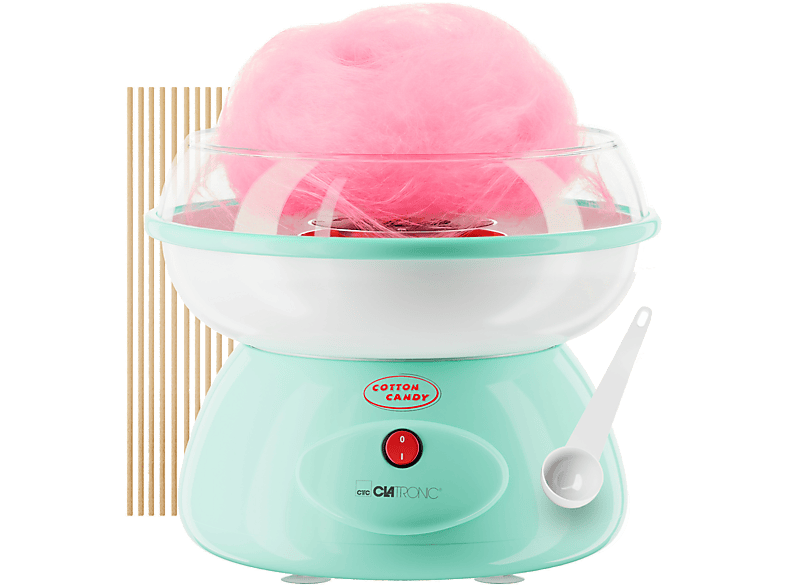Clatronic ZWM 3478 Zuckerwattemaschine, Mint, 500 W, inkl. 10 Holzsstäbchen