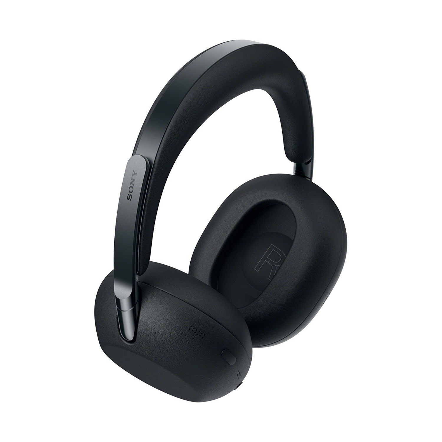 Cuffie Sony nere con archetto regolabile e padiglioni morbidi su sfondo bianco.