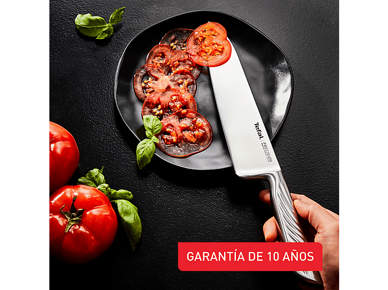 Juego de cuchillos - Tefal Precision, Set 3 cuchillos, Chef 20 cm, Multiusos 12 Pelador 9 Afilado excepcional, Acero inoxidable – imagen 3