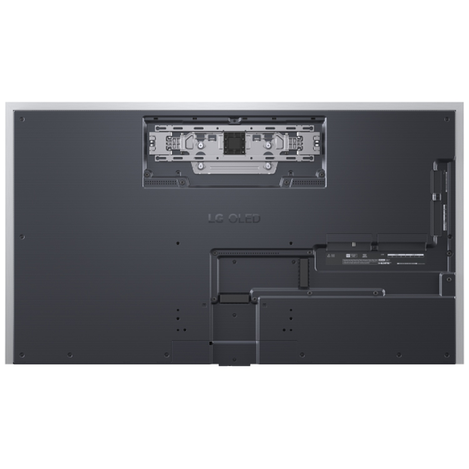 Arrière d'une TV LG OLED montrant les ports et grilles de ventilation.