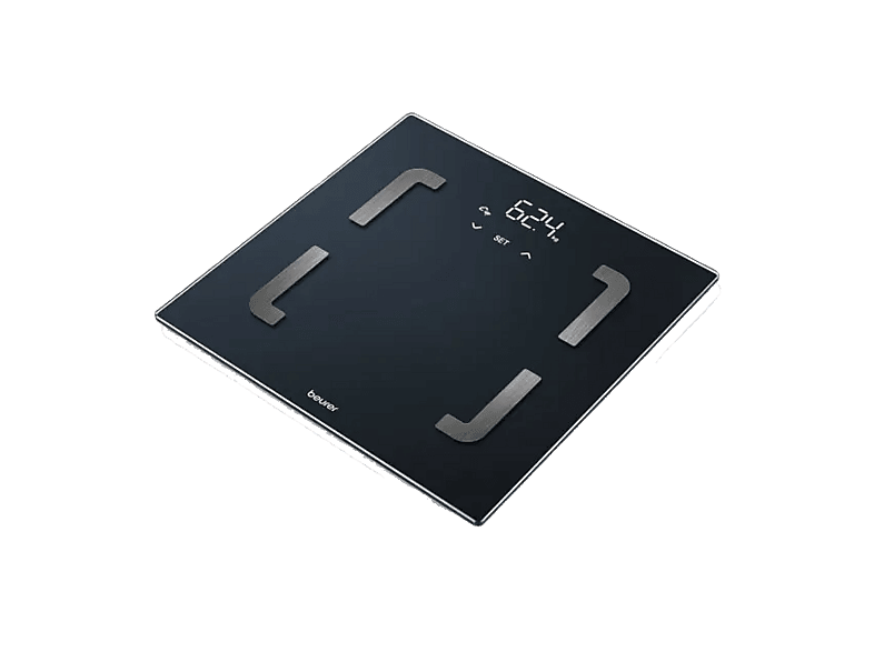 Báscula inteligente - Beurer BF 880, Peso máximo 180 kg, Bluetooth y Wifi, Análisis corporal completo, Negro