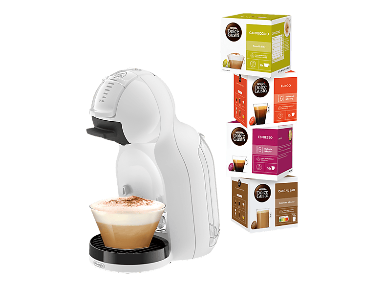 DE-LONGHI DG335.W Mini Me Bundle Kapselmaschine Weiss