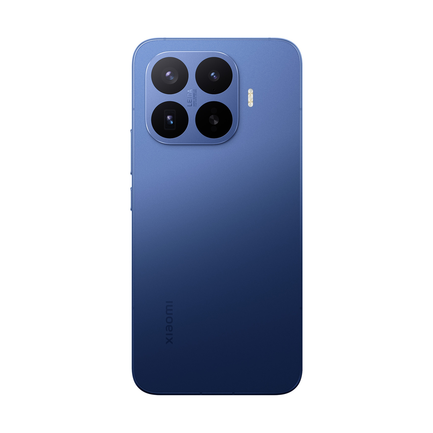 Telefono Xiaomi blu posteriore con configurazione quad camera.