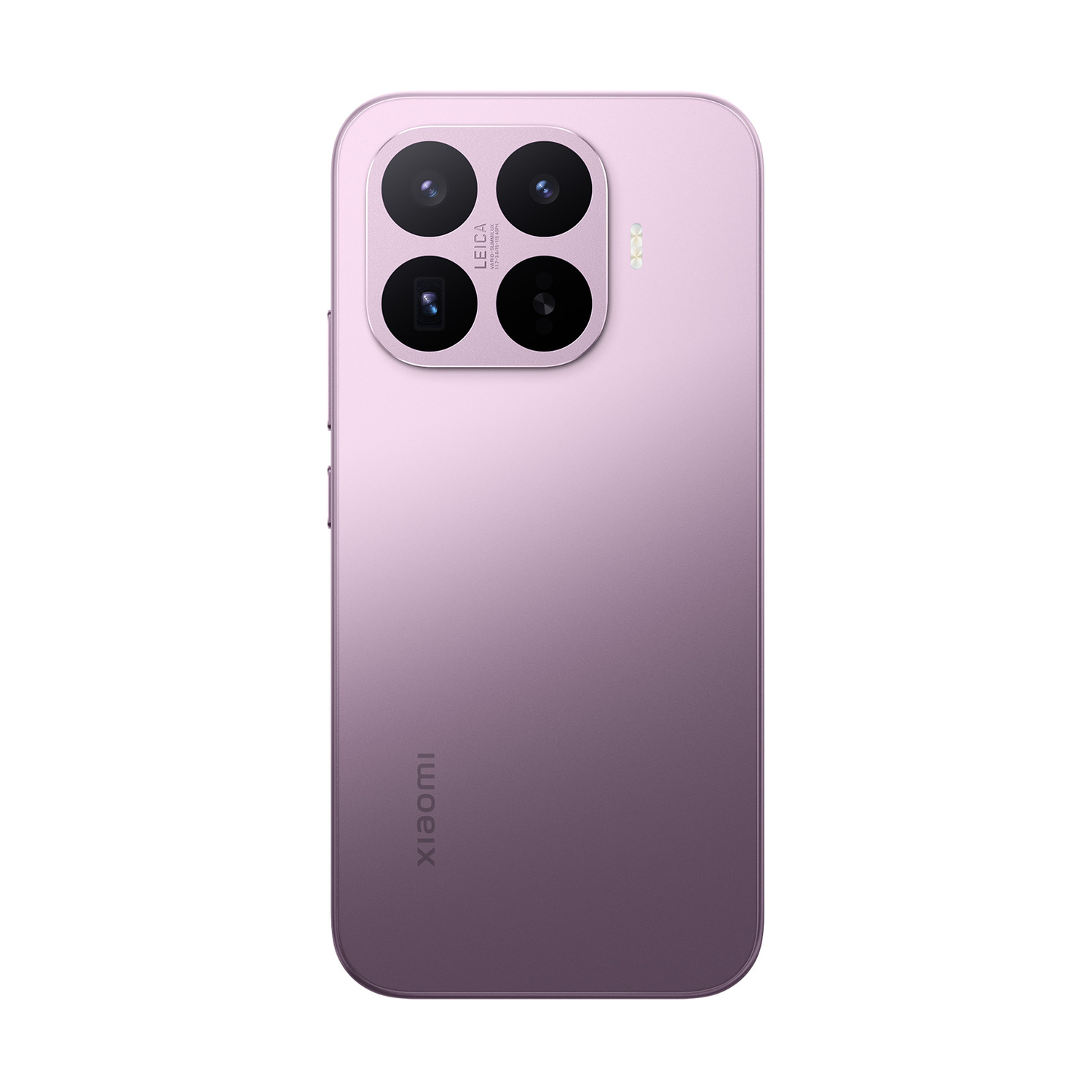 Uno smartphone viola con quattro fotocamere e il logo Xiaomi.