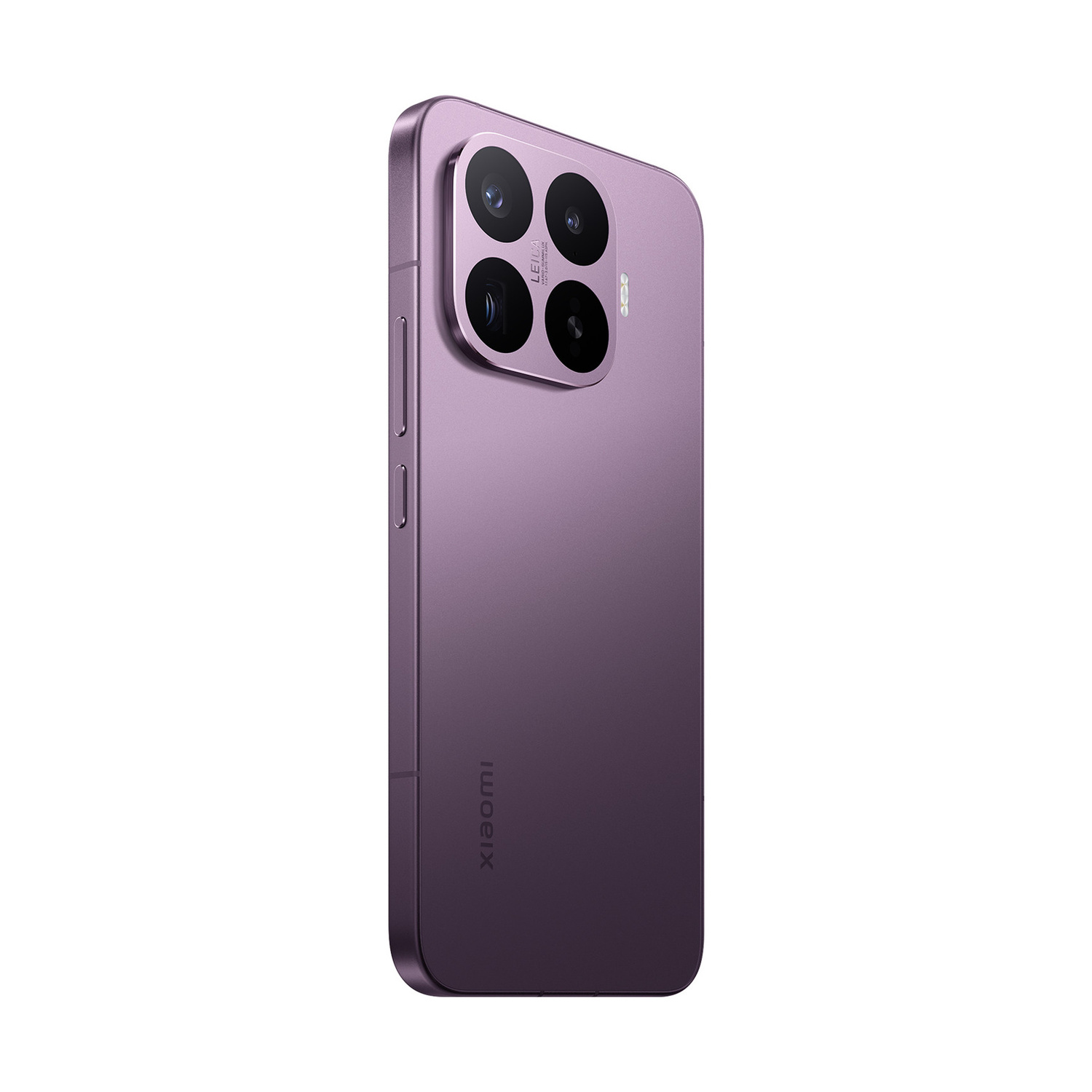 Mostrato uno smartphone Xiaomi viola con tripla fotocamera e marchio Leica.