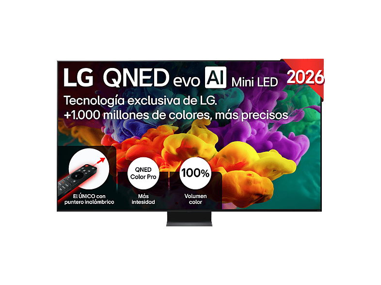 TV QNED Mini LED 100" - LG 100QNED87B6, UHD 4K, Procesador Inteligente α8 AI Processor 4K Gen3, Smart TV, DVB-T2 (H.265), Negro
