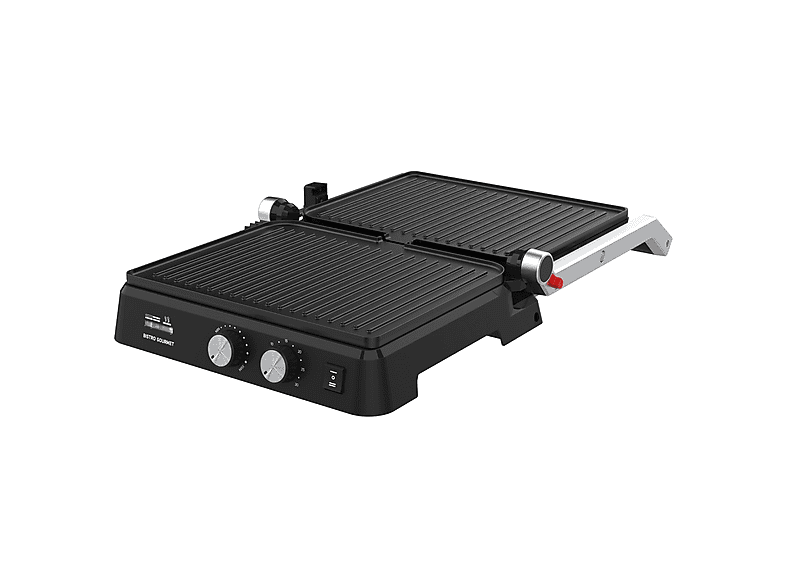 Grill - Taurus Bistro Gourmet, Dual Heat Tech, Grandes placas de cocción, 2600 W, Negro