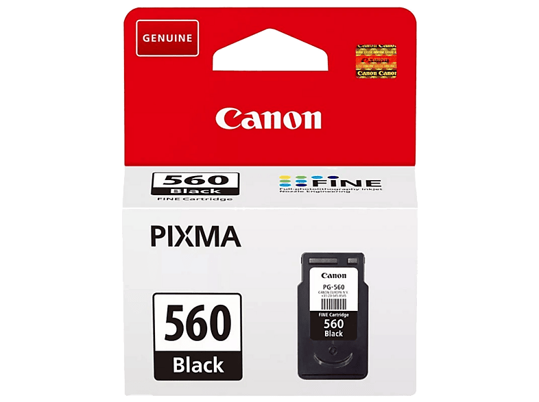 Cartucho de tinta - Canon CRG PG-560, Imprime hasta 180 páginas A4, 7,5 ml, Negro