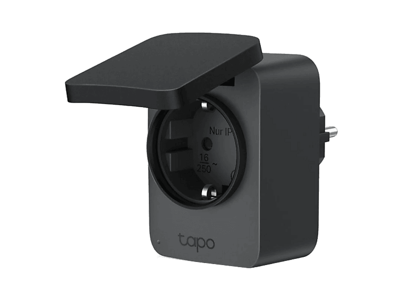Enchufe inteligente - TP-Link Tapo P410M, iOS y Android, Wifi, Control por Voz, Protección IP54, Negro
