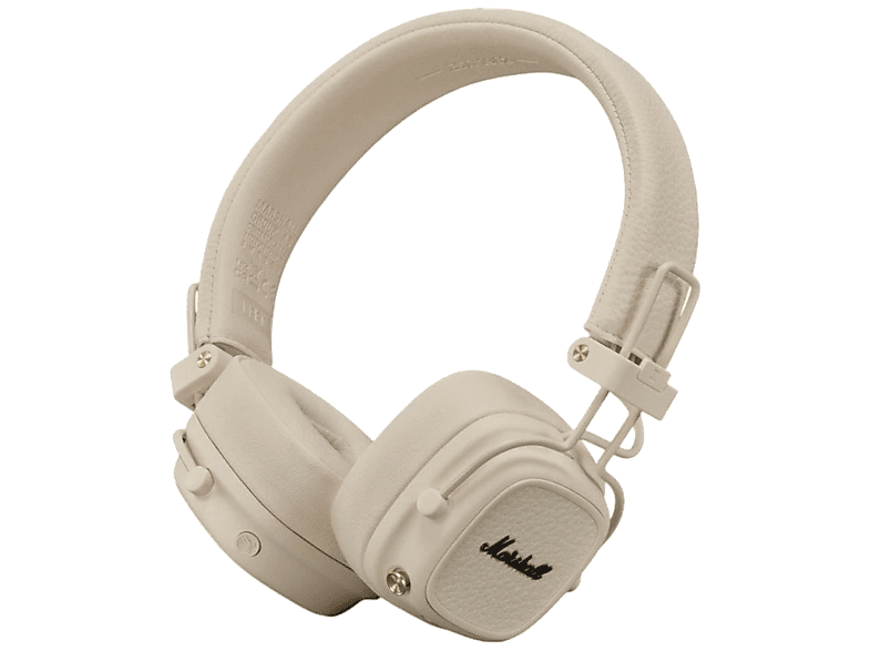 Auriculares inalámbricos - Marshall Major V, 100 h Autonomía, Supraaurales, Bluetooth, Diseño Plegable, Crema
