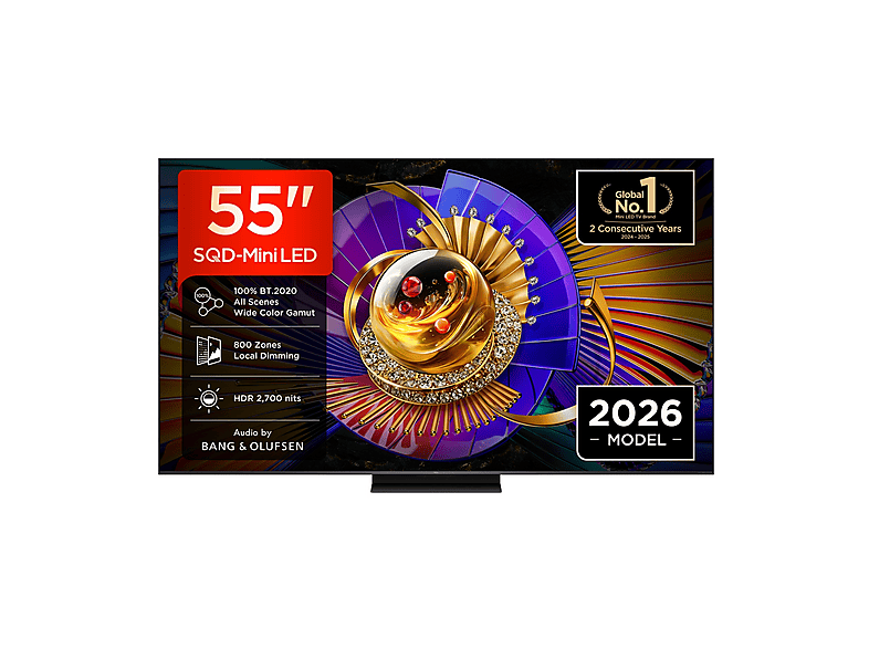 TCL 55C7L TV SQD-MINI LED, SMART TV, 55 ”, SQD-Mini Led, Processore MT9653, Black, Classe E