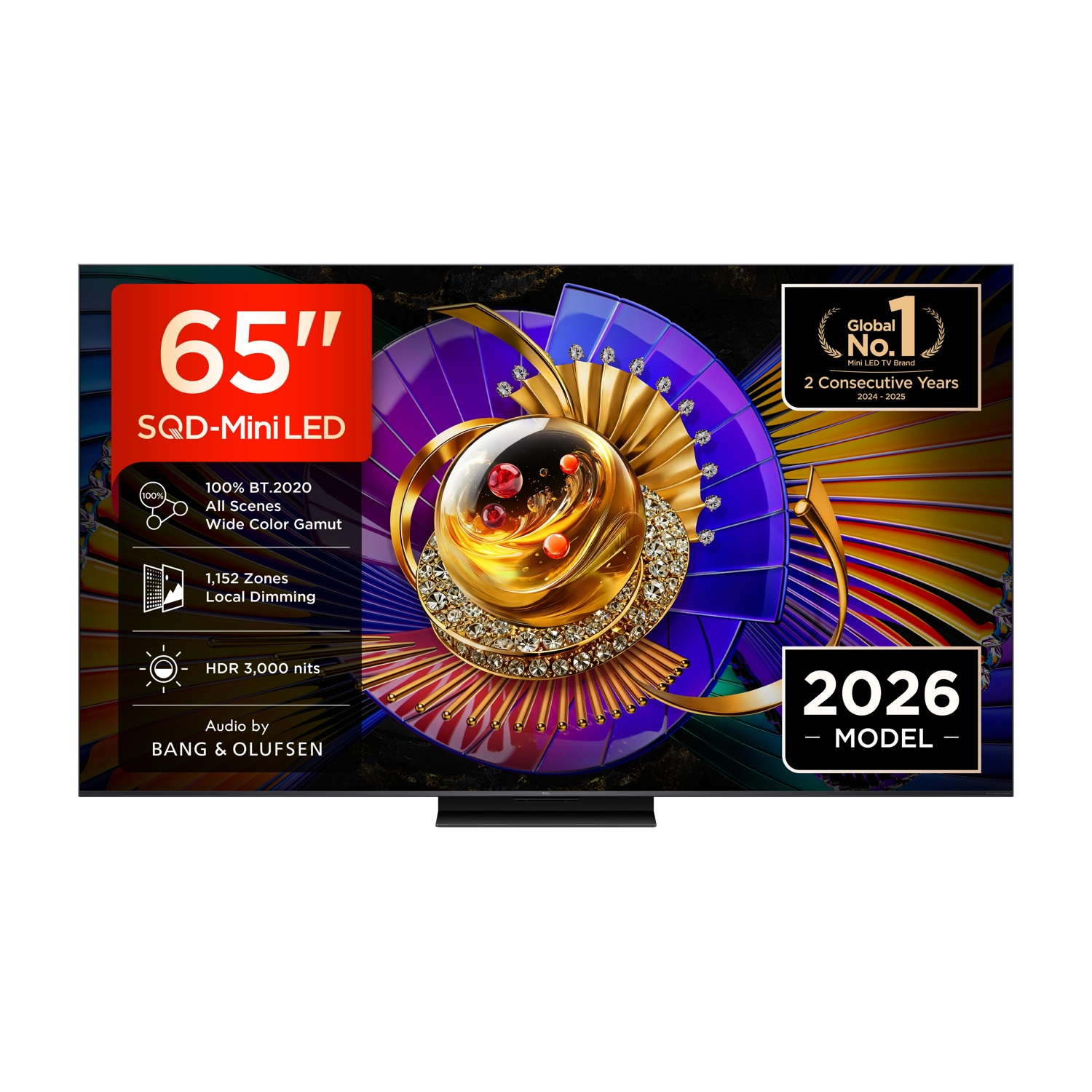 TV Mini LED da 65 pollici con HDR e audio Bang & Olufsen. N. 1 globale.