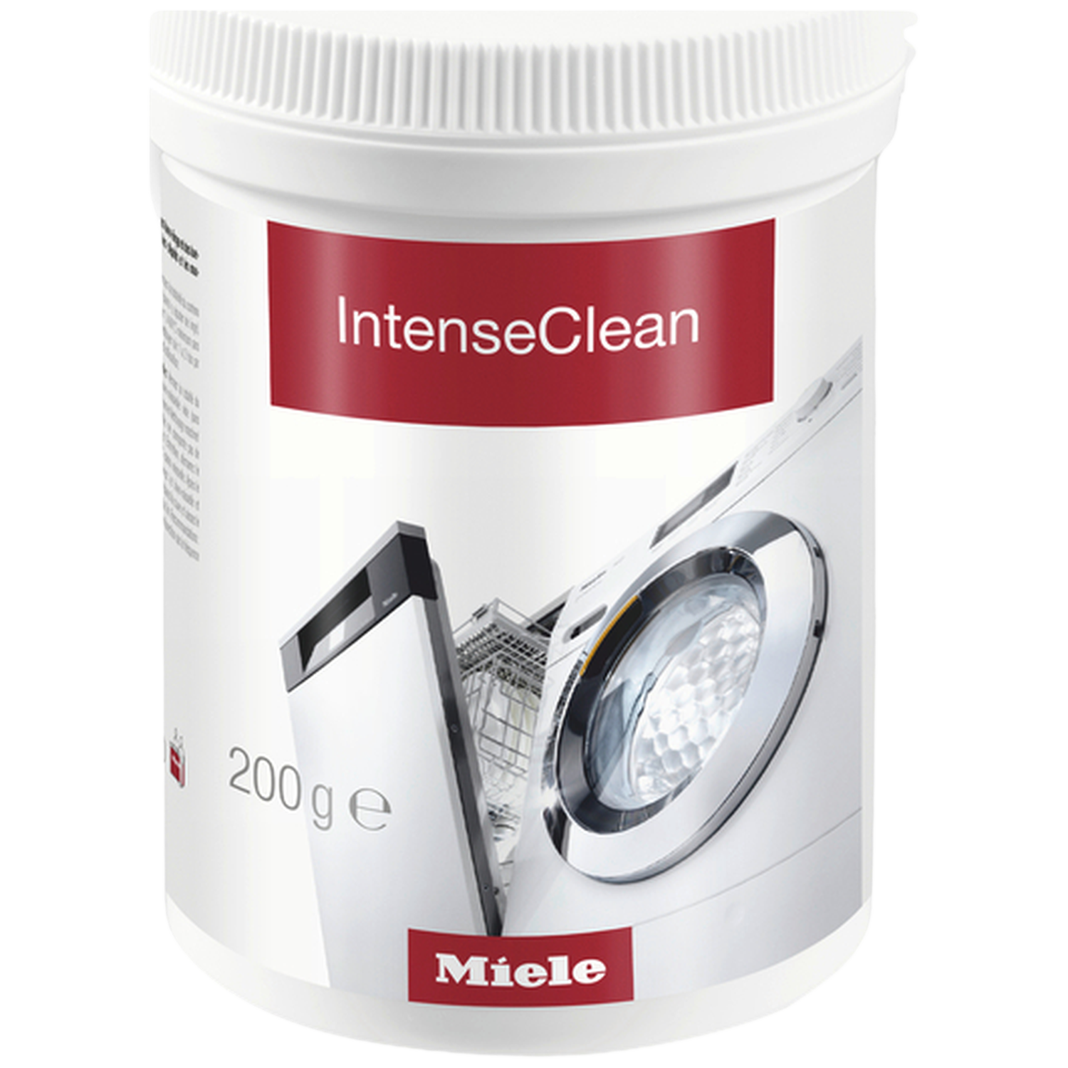 Miele IntenseClean product met afbeelding van wasmachine.