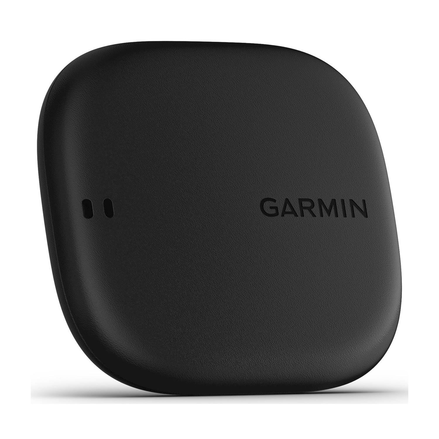 Dispositivo Garmin nero con due luci ovali e logo Garmin.