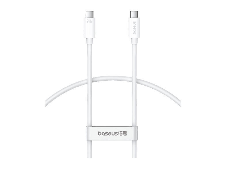Cable USB - BASEUS, Superior 2 Full-Function, USB-C a USB-C, 240W, 180 cm, Ultrarrápido, Transferencia de datos 40 Gbps, Blanco