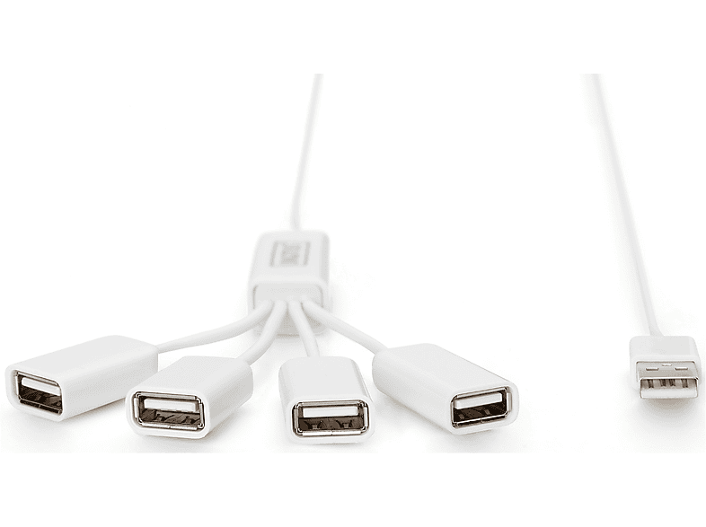 DIGITUS Slim Spider USB-Hub, 4x USB A-Ports, 1m, Weiß — Foto 4 von 5