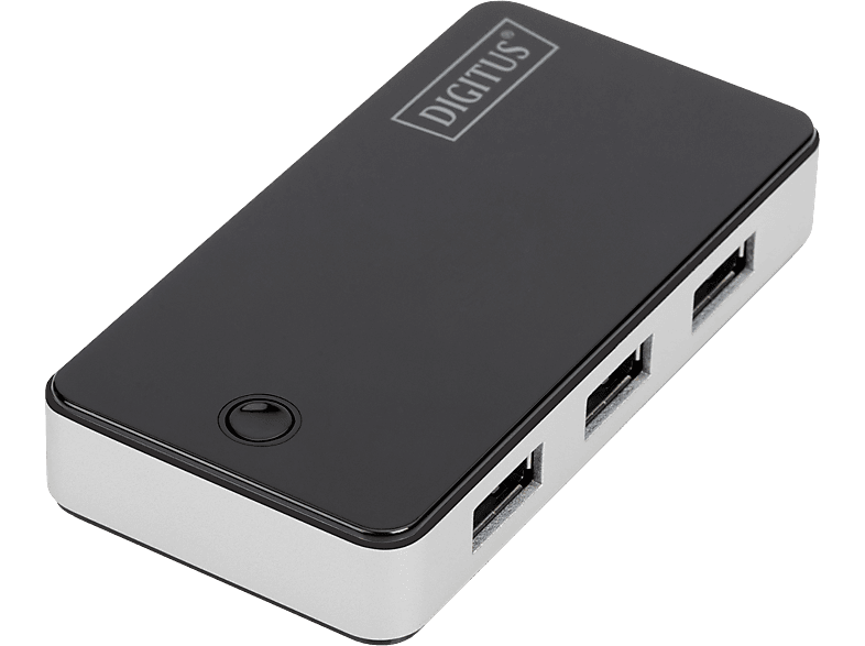 DIGITUS USB 3.0 4-Port Hub, bis zu 5 Gbps, Schwarz-Silber; USB Hub