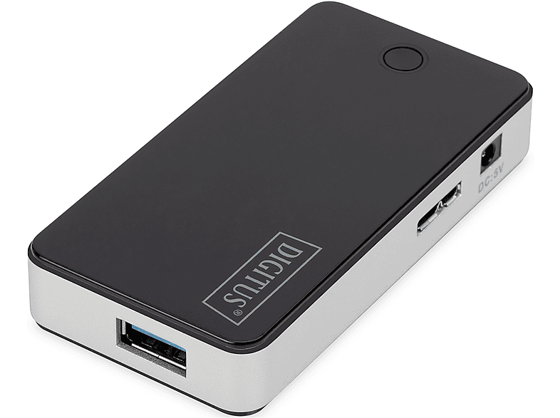 DIGITUS USB 3.0 4-Port Hub, bis zu 5 Gbps, Schwarz-Silber; USB Hub — Foto 3 von 5