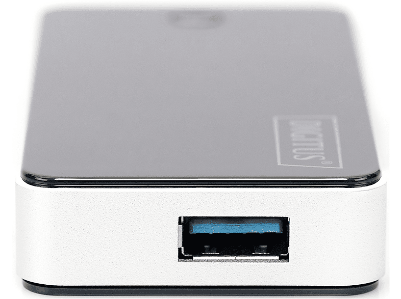 DIGITUS USB 3.0 4-Port Hub, bis zu 5 Gbps, Schwarz-Silber; USB Hub — Foto 5 von 5