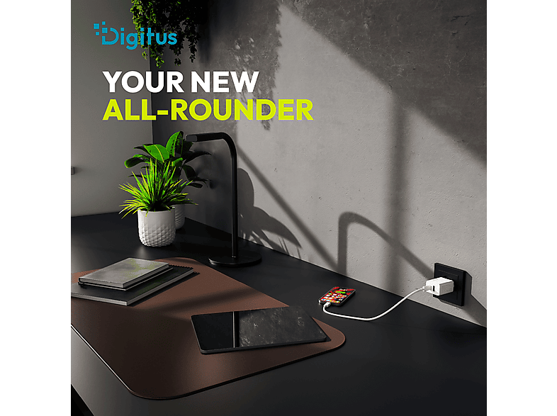 DIGITUS USB-Ladegerät 20W, 1x USB-C, 1x USB-A, Weiß; USB-Ladegerät----USB-Ladegerät — Foto 5 von 5