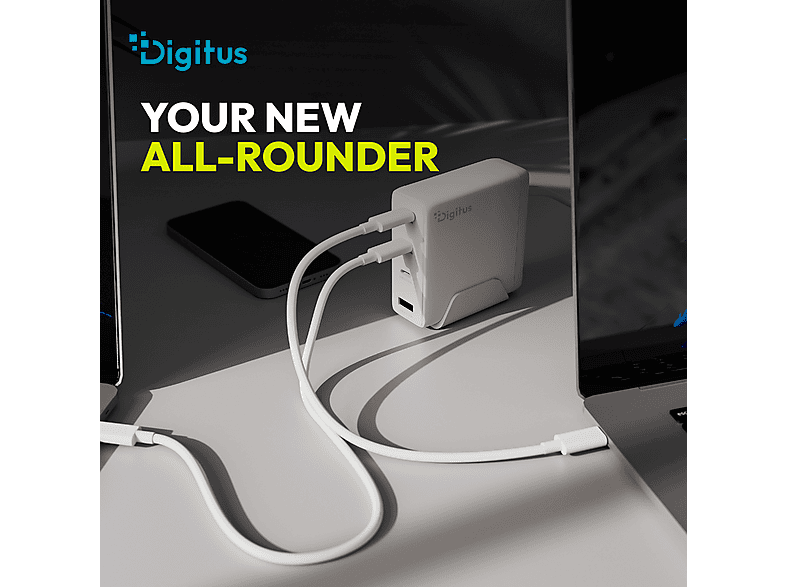 DIGITUS USB-GaN-Ladegerät 140W, 3x USB-C, 1x USB-A, Weiß; USB-Ladegerät----USB-Ladegerät — Foto 5 von 5