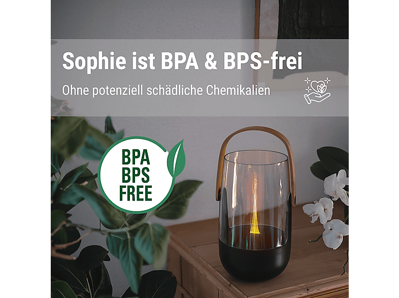 Stadler Form Sophie mobiler Bedufter, Aroma Diffuser& Laterne mit Akku und Flammeneffekt, Schwarz — Foto 5 von 5