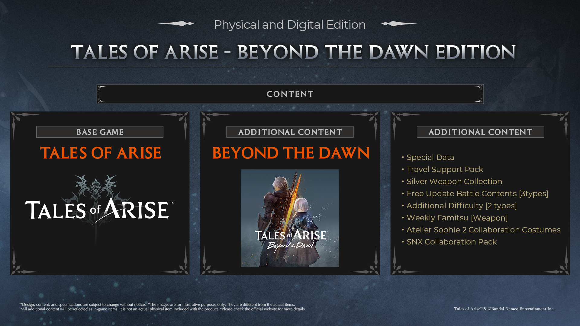 Játék információ: Tales of Arise - Beyond the Dawn Edition alapjátékkal és extra tartalommal.
