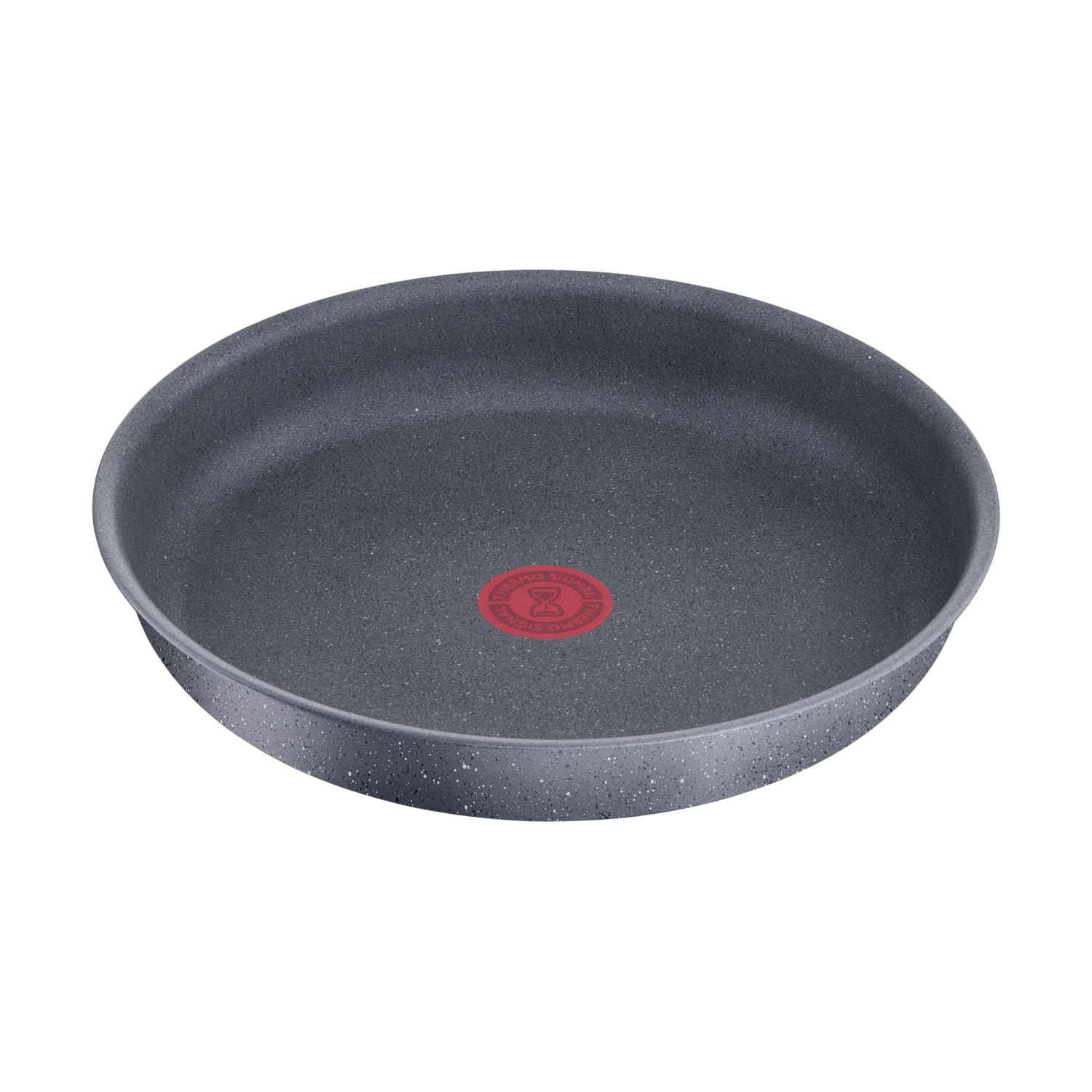 Padella grigia con un indicatore rosso Thermo-Signal al centro.