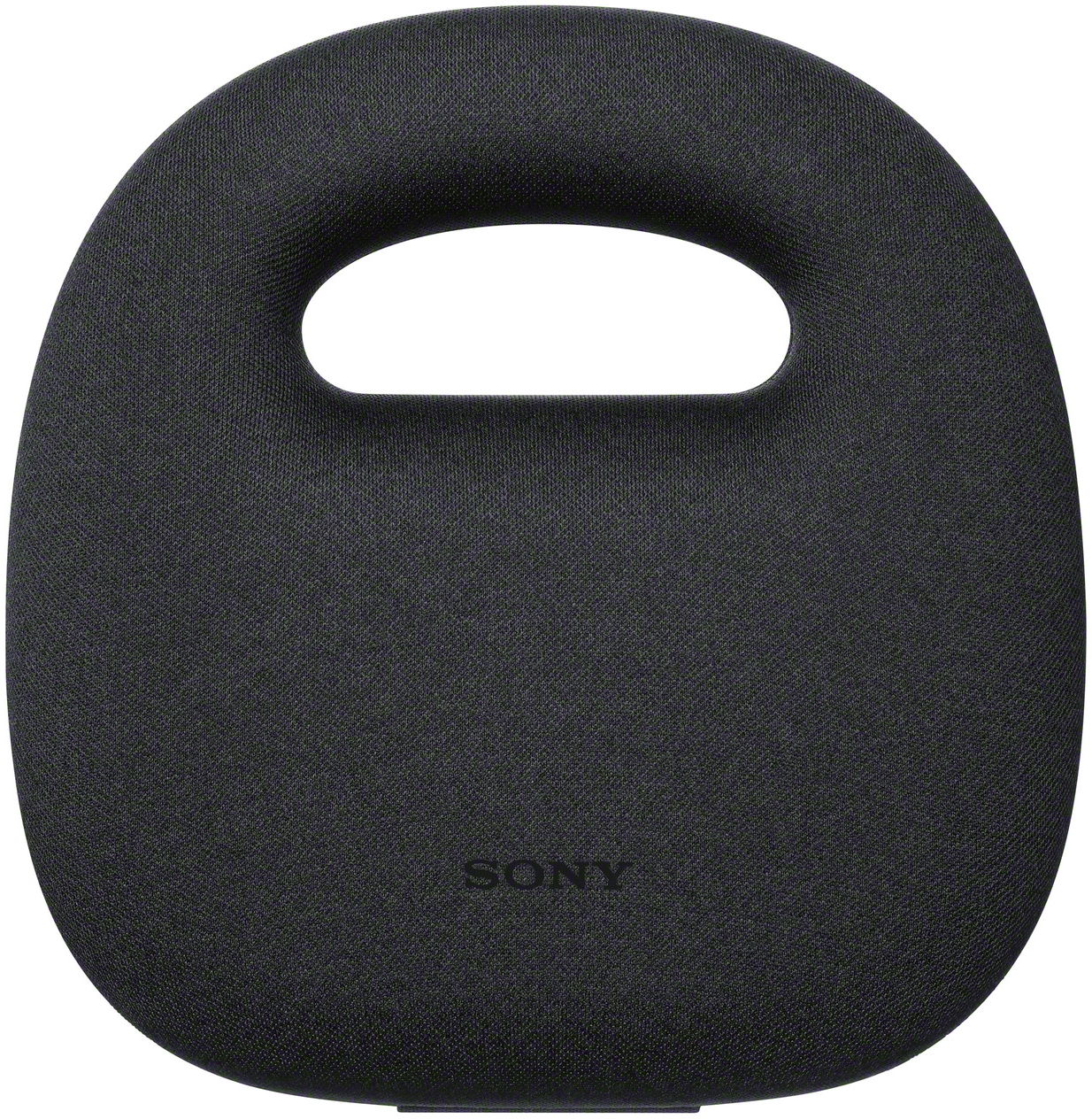 Fekete Sony hangszóró ovális fogantyúval.