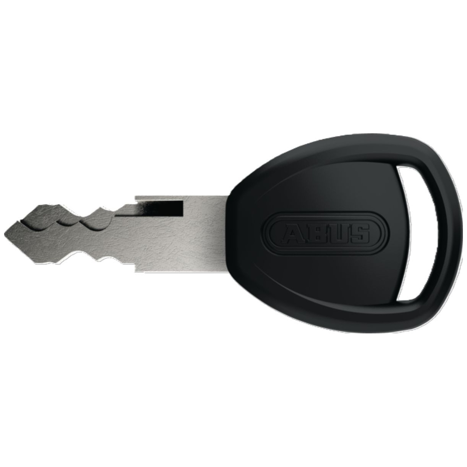 A black key with a silver blade and the ABUS logo.